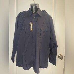 Navy 5.11 Button-Up Shirt tactical neck 16”-16.5”, sleeve length 34”-35” NWT